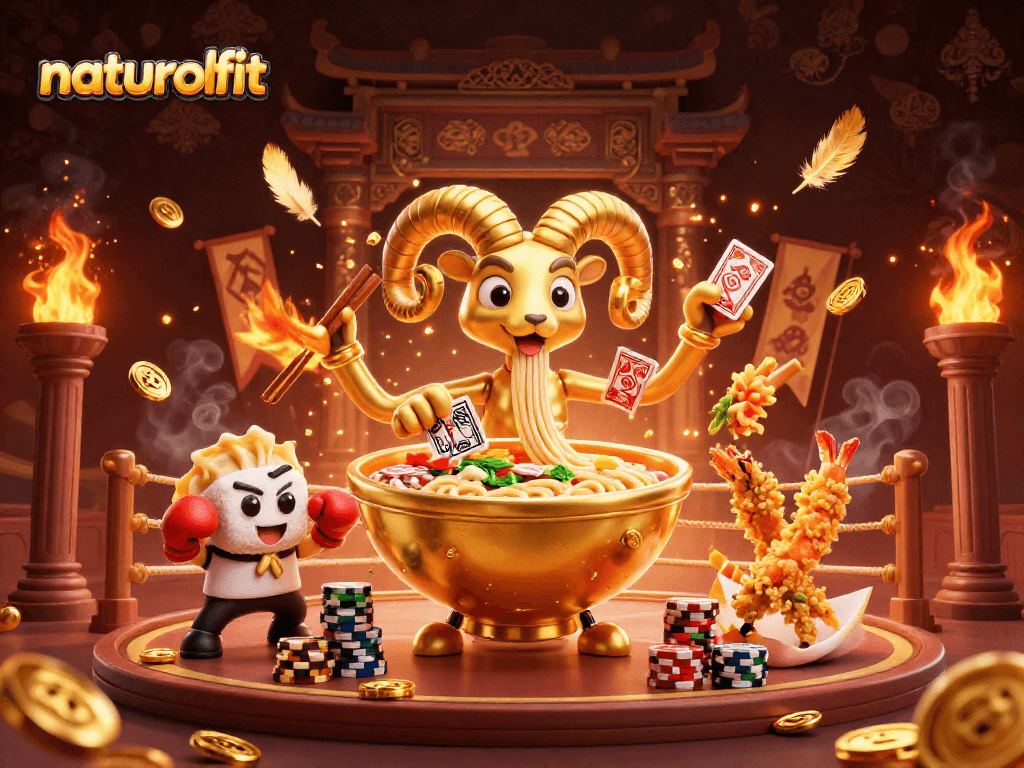 naturalfit showcases vibrant casino-themed characters and dynamic elements in a rich 3D illustration.