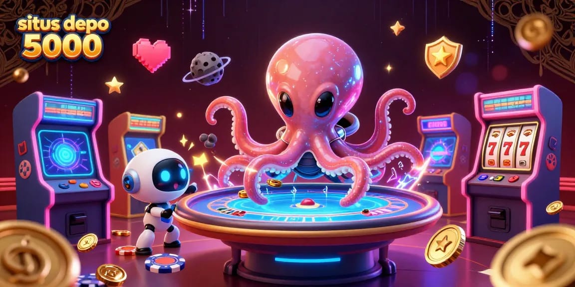 Memenangkan game slot gacor di situs depo 5000 dengan permainan dan simbol kilauan menarik.