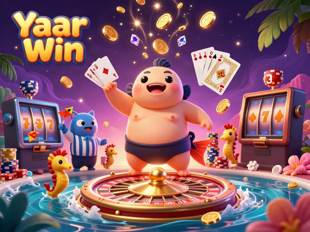 Experience Yaar Win in this vibrant 3D underwater casino with engaging characters and dynamic action.