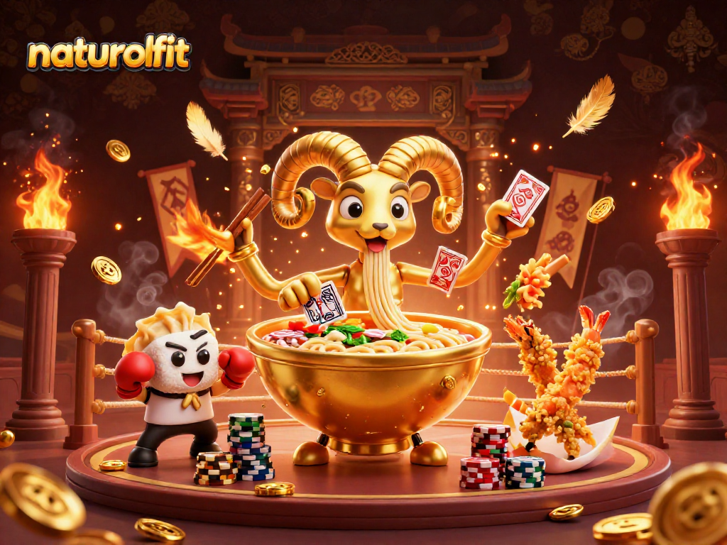 naturalfit showcases vibrant casino-themed characters and dynamic elements in a rich 3D illustration.