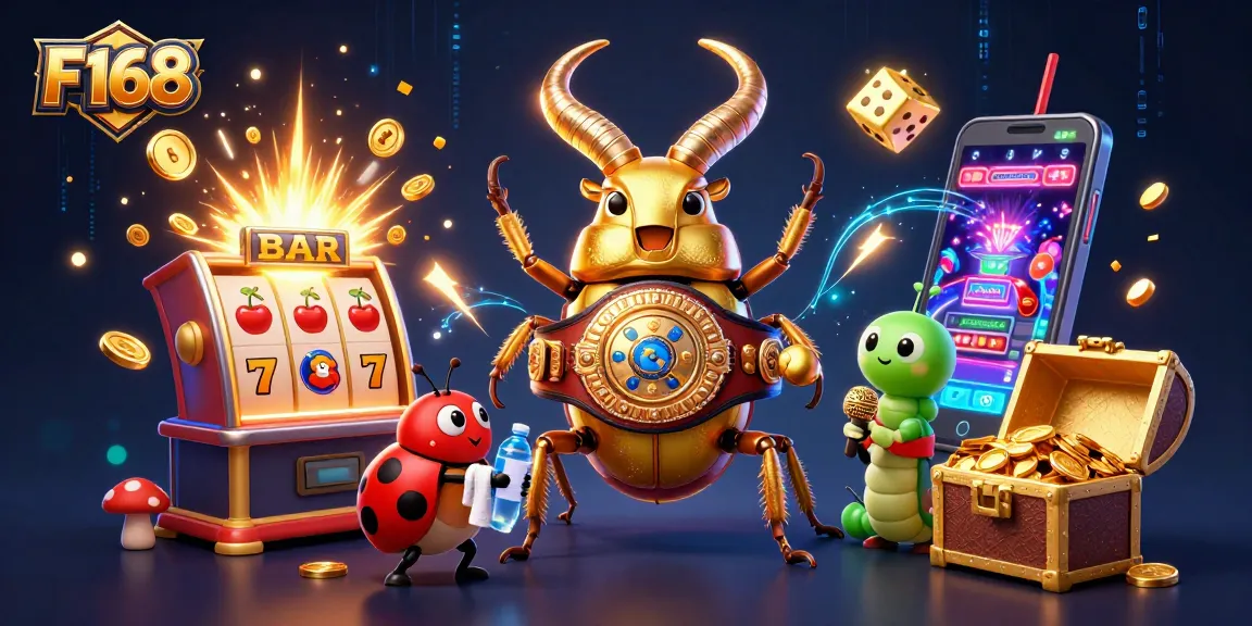 Experience exhilarating gameplay at F168 with dynamic slot machines and vibrant casino characters.