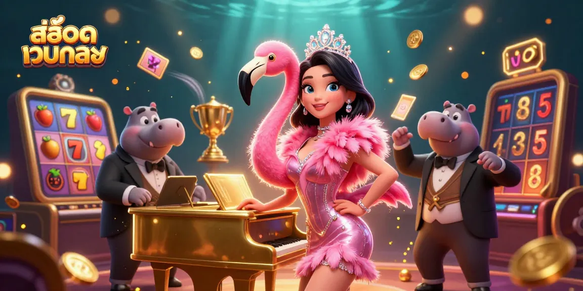 Experience engaging games with สล็อตเว็บตรง, surrounded by dynamic slot elements and vibrant characters.