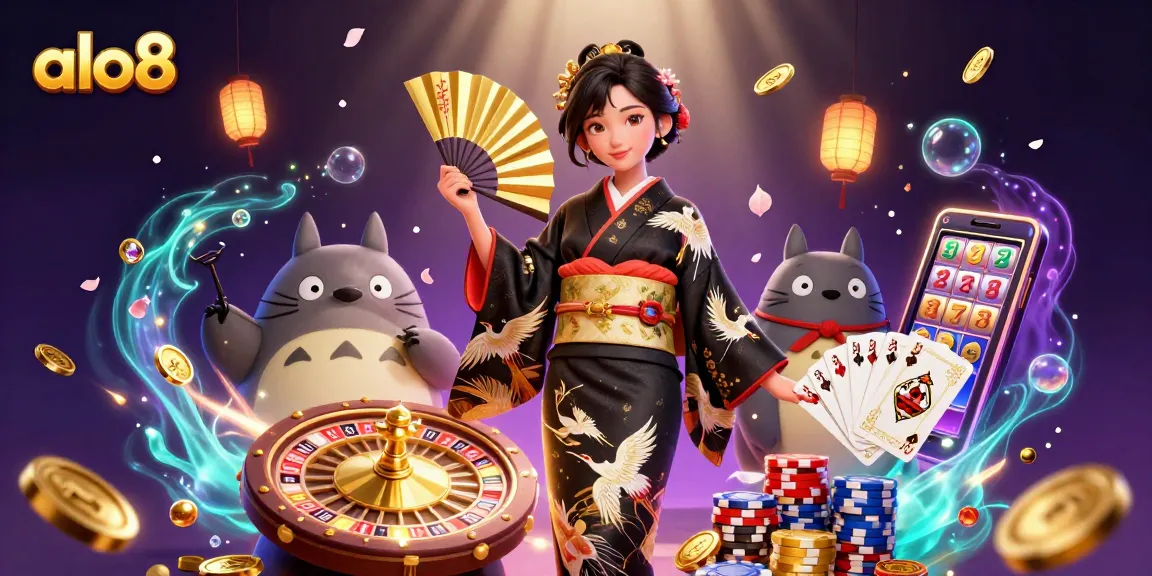 Play exciting slots at alo8 with vibrant visuals of coins, gems, and a captivating Asian theme.