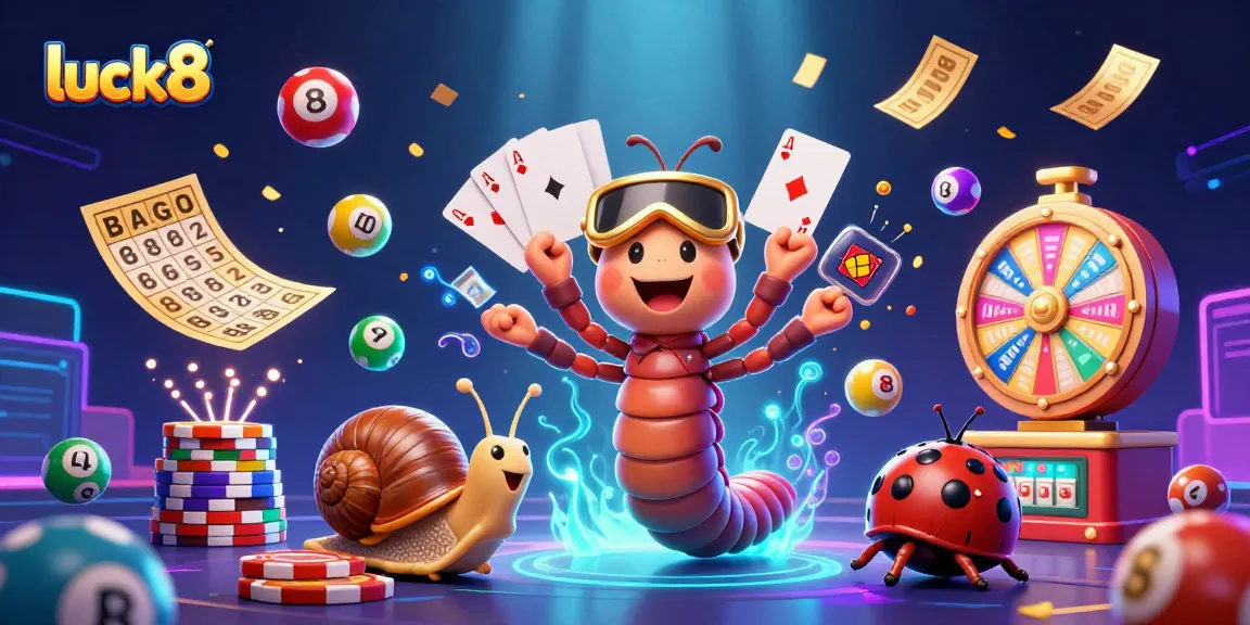 Experience the excitement of luck8 with dynamic lottery-themed gaming, featuring vibrant characters and elements.