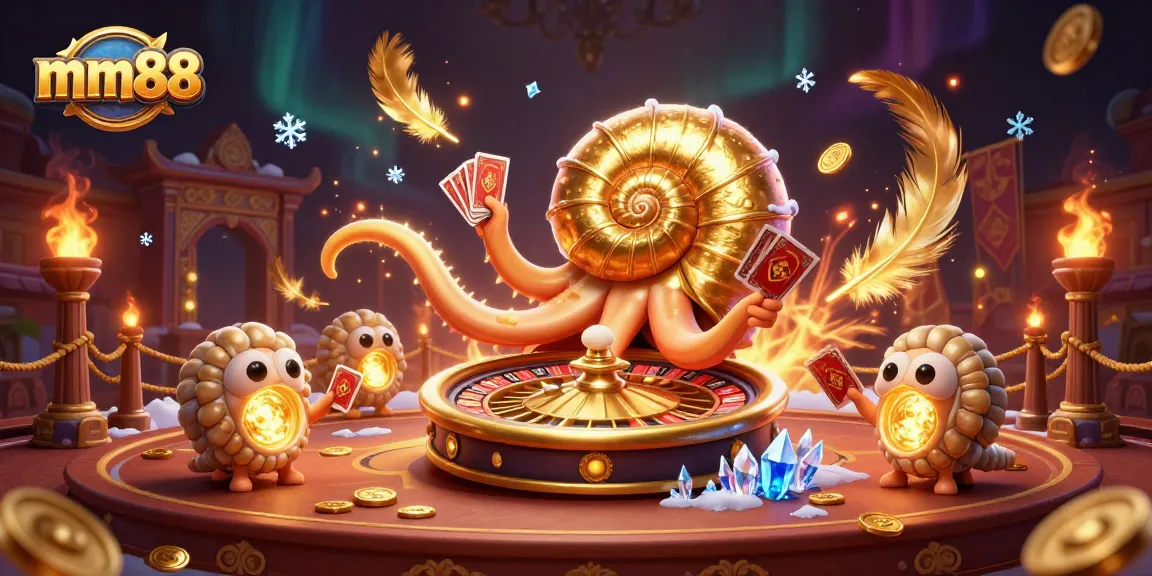 Experience exciting gameplay at mm88 with vibrant 3D illustration of thrilling casino action.