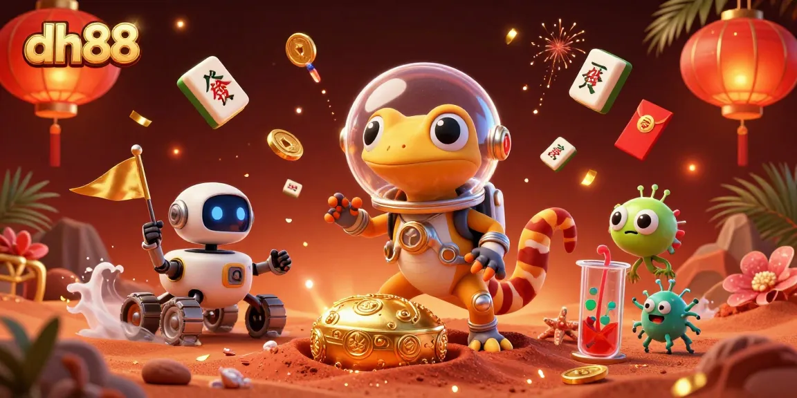 Experience excitement at dh88 with a Martian gecko discovering a golden casino adventure.