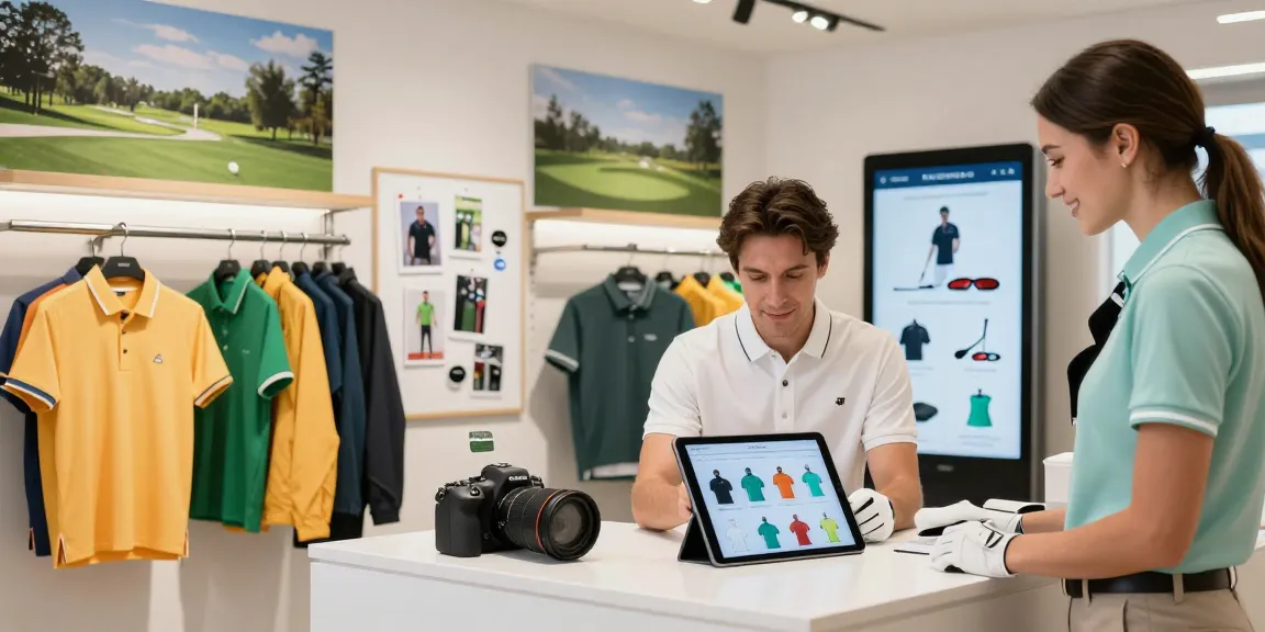 Shop digital catalog of stylish 골프웨어 레플리카 in modern apparel store