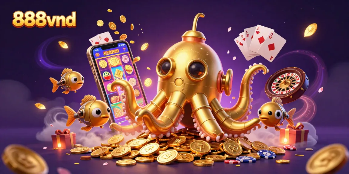 888vnd golden kraken submarine exploring a sea of coins while playing exciting slots