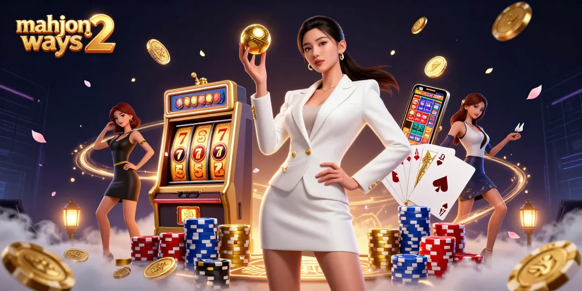 Spin to win with mahjong ways 2 slot featuring dazzling coins and vibrant poker chips in an exquisite setting.