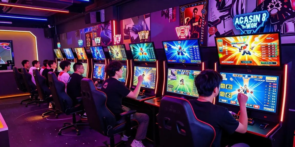 Aviator game players betting and celebrating in a lively, neon-lit gaming space, capturing the thrill of multiplayer crash games.