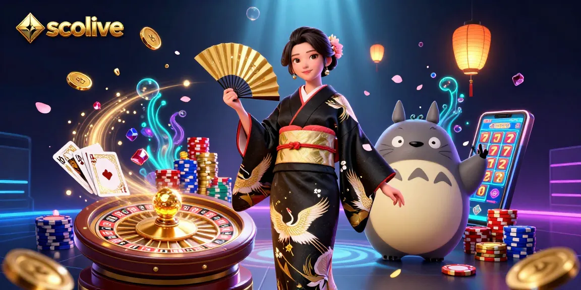 Socolive sports betting illustration with vibrant Asian characters, casino elements, and rich details.