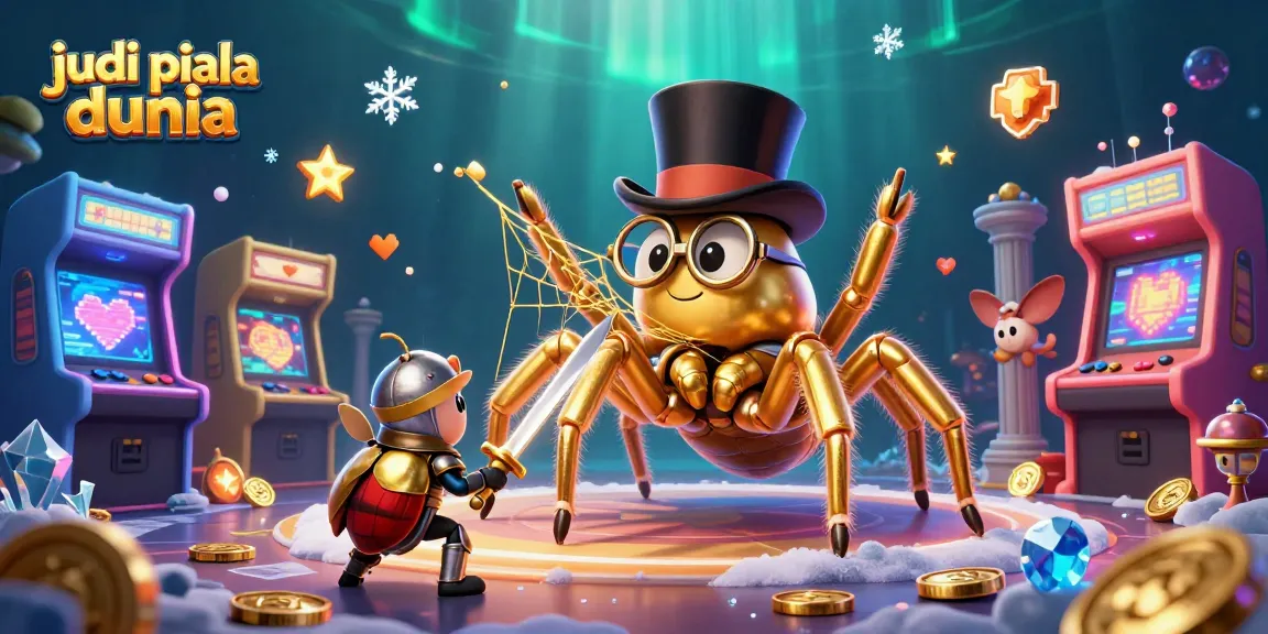 Join the exciting judi piala dunia action as the golden tarantula and beetle knight engage in playful competition.