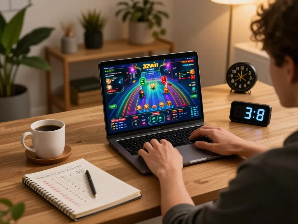 Experience thrilling gaming on 32win with an engaging online setup, showcasing casino gameplay and strategy.