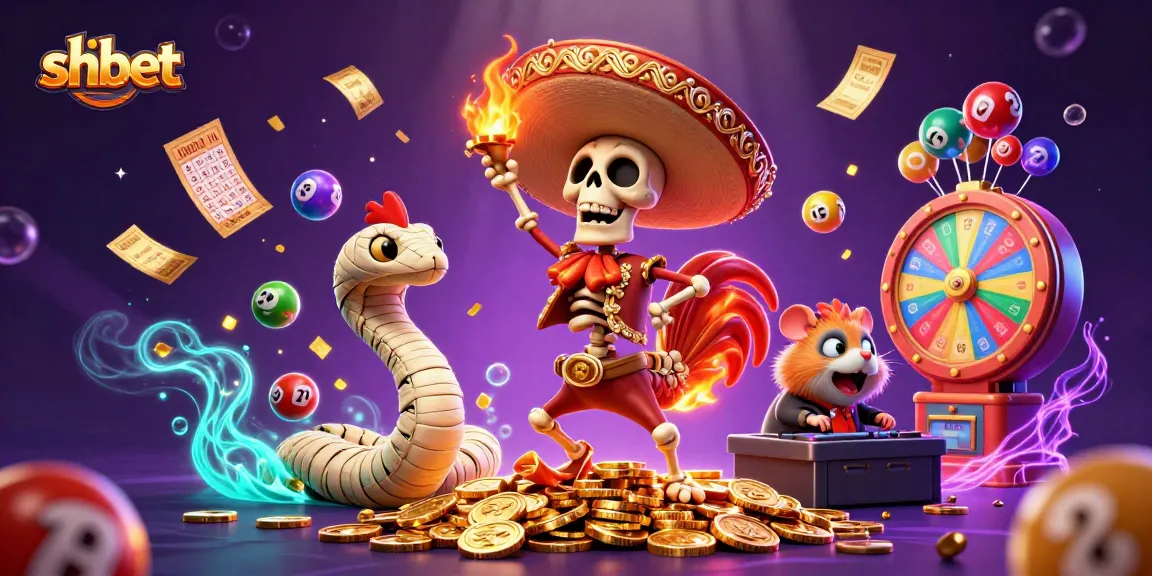 Experience thrilling wins at shbet with a lively scene featuring colorful lottery elements and dynamic characters.