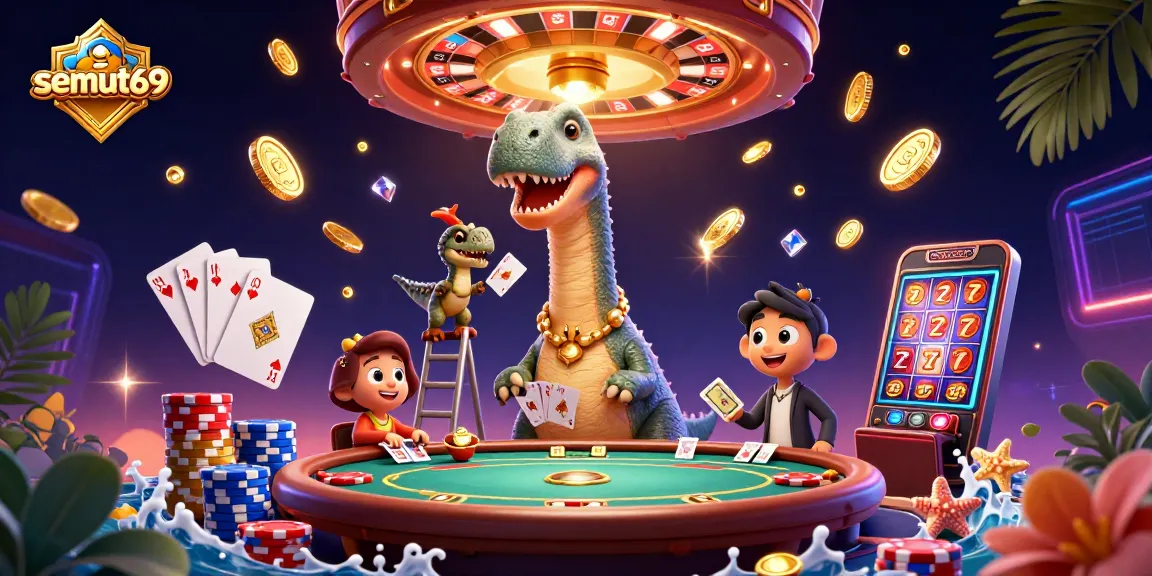 Mainkan semut69 di kasino digital dengan brontosaurus dan raptor menghibur pemain.