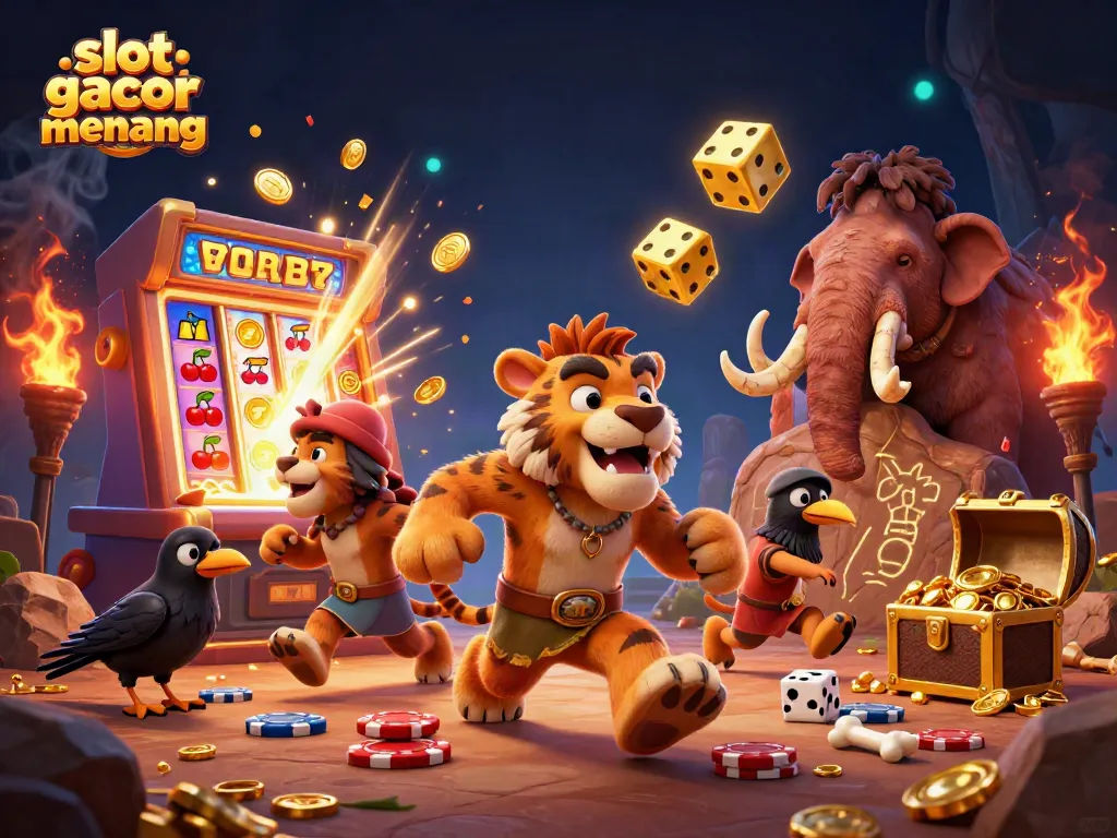 Rasakan keseruan di slot gacor gampang menang dengan karakter kartun 3D bermain di kasino prasejarah.