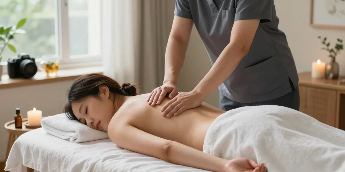 미사출장안마 치료 중인 고객과 마사지 테라피스트의 아늑한 환경