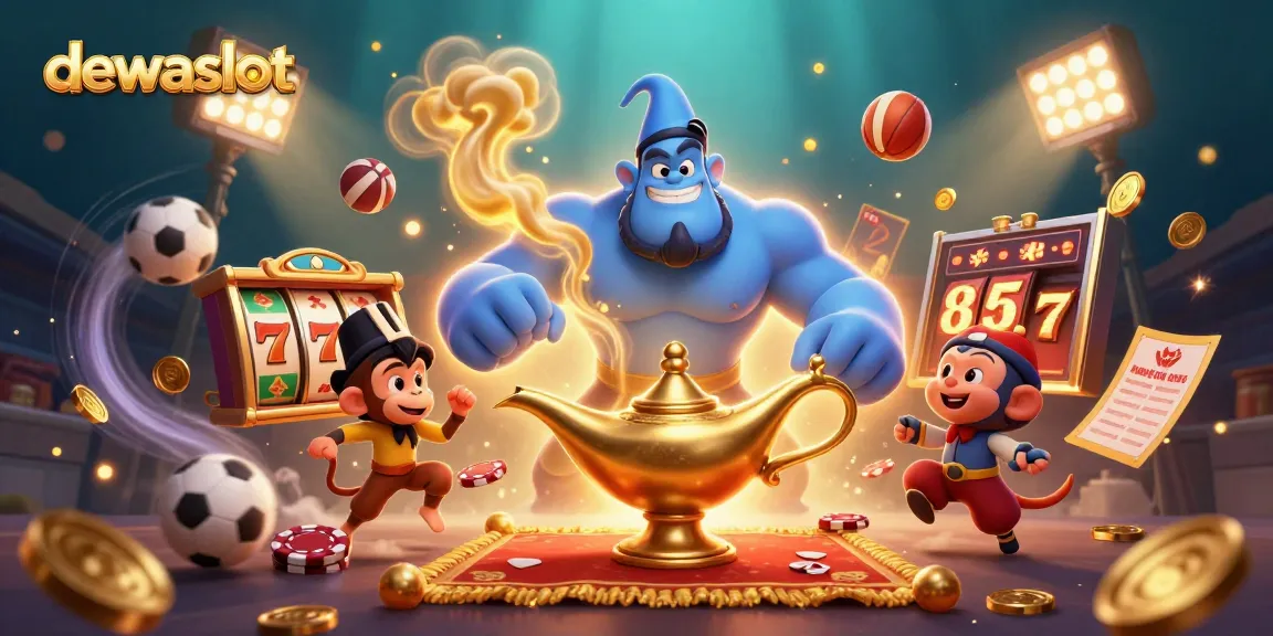 Mainkan dewaslot dengan slot reels dan jackpot, genie, dan koin emas berkedip!