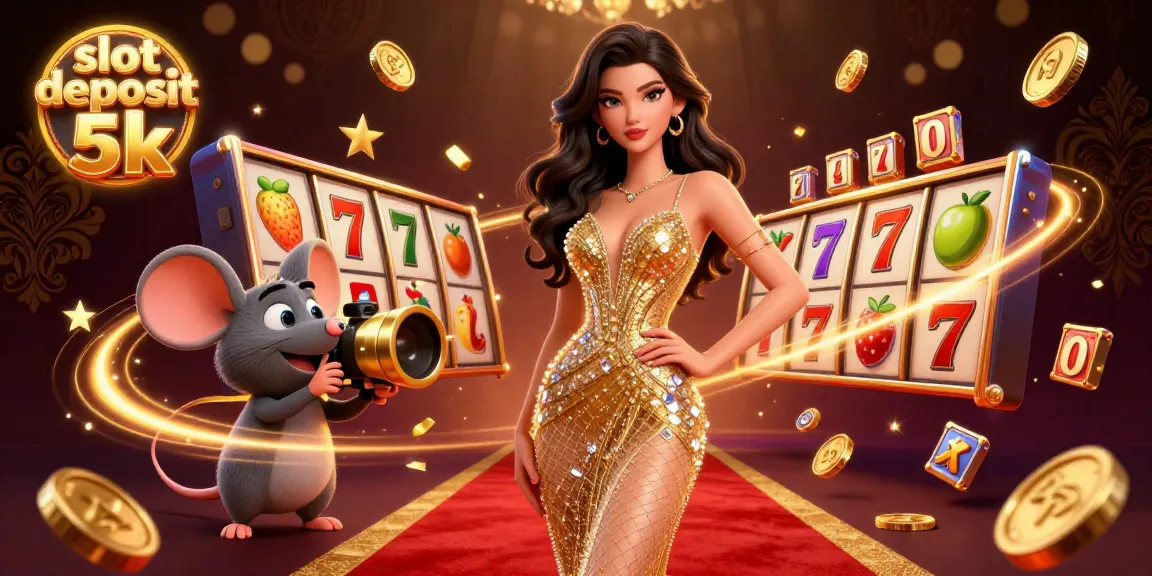 Experience the thrill of slot deposit 5k in this vibrant casino scene illustrating action-packed gameplay and dynamic elements.