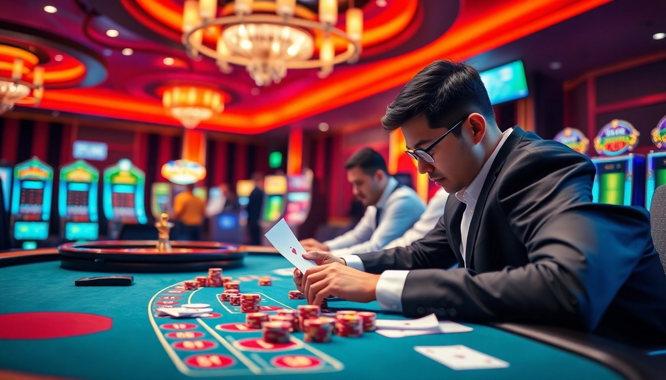 Engaging with Sbobet login terbaru at a professional casino table filled with vibrant action and excitement.