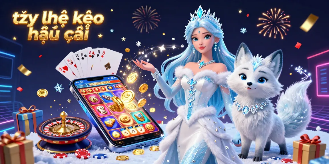 Tỷ lệ kèo nhà cái showcased in a dynamic scene with a 3D woman and gambling elements.