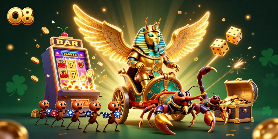 Experience O8's exciting casino gaming with vibrant characters and dynamic action elements in a thrilling atmosphere.