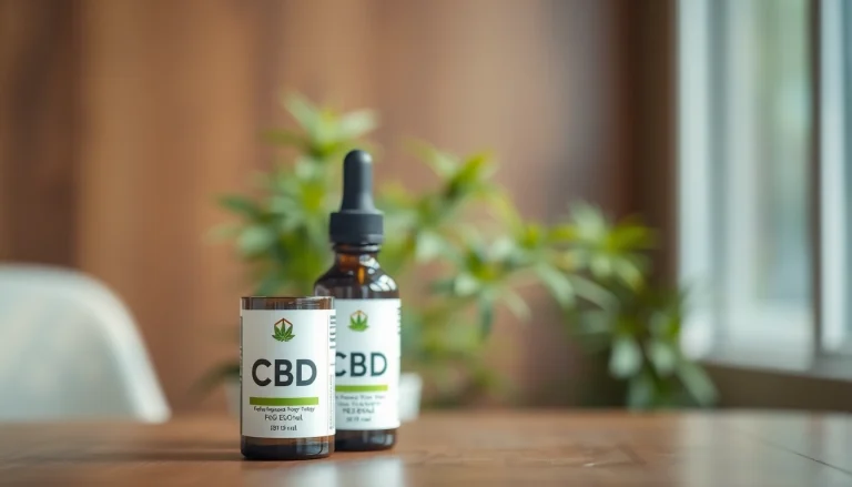 Showcase CBD Oil bottle reflecting quality with natural elements and soft lighting.