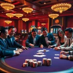 Exciting poker game at Thabet Casino, featuring players and vibrant casino elements.