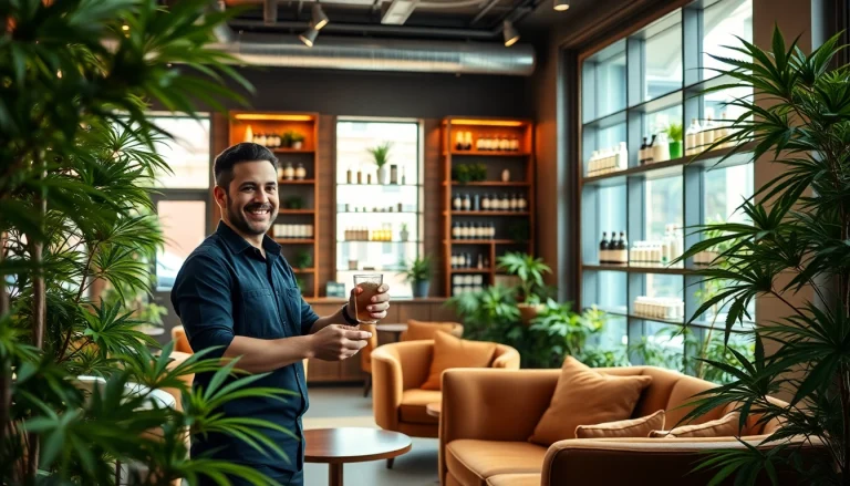 Engaged community members enjoying the ambiance of a cannabis club.
