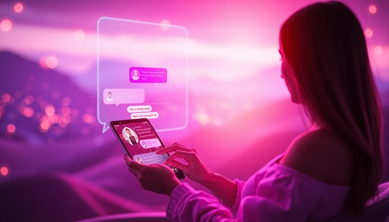 Engaging in sex AI chat with a futuristic digital chatbot interface