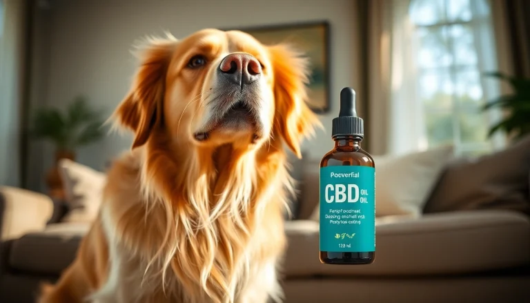 Dog engaging with CBD Oil For Dog in a cozy living room setting, showing vitality and health.