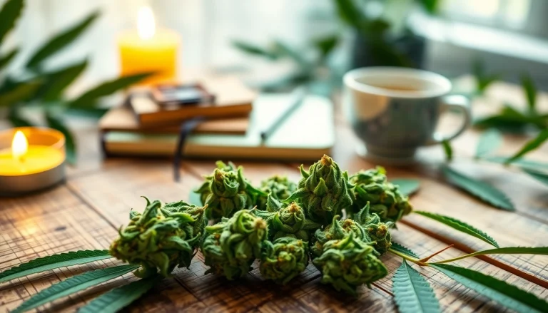 Discover the therapeutic benefits of Mental Wellness CBD buds among calming natural elements.