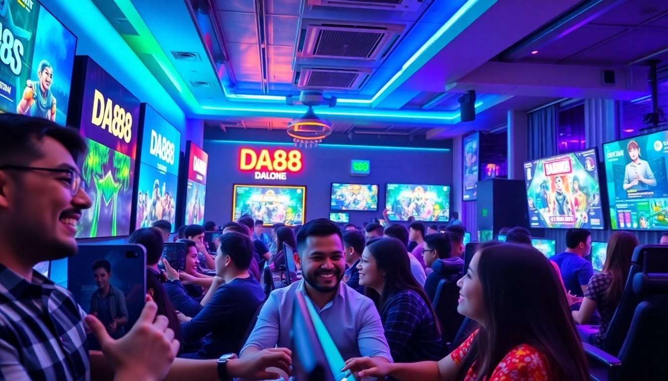 Experience the excitement of gaming at https://da88.media/ with vibrant gaming lounge atmosphere.