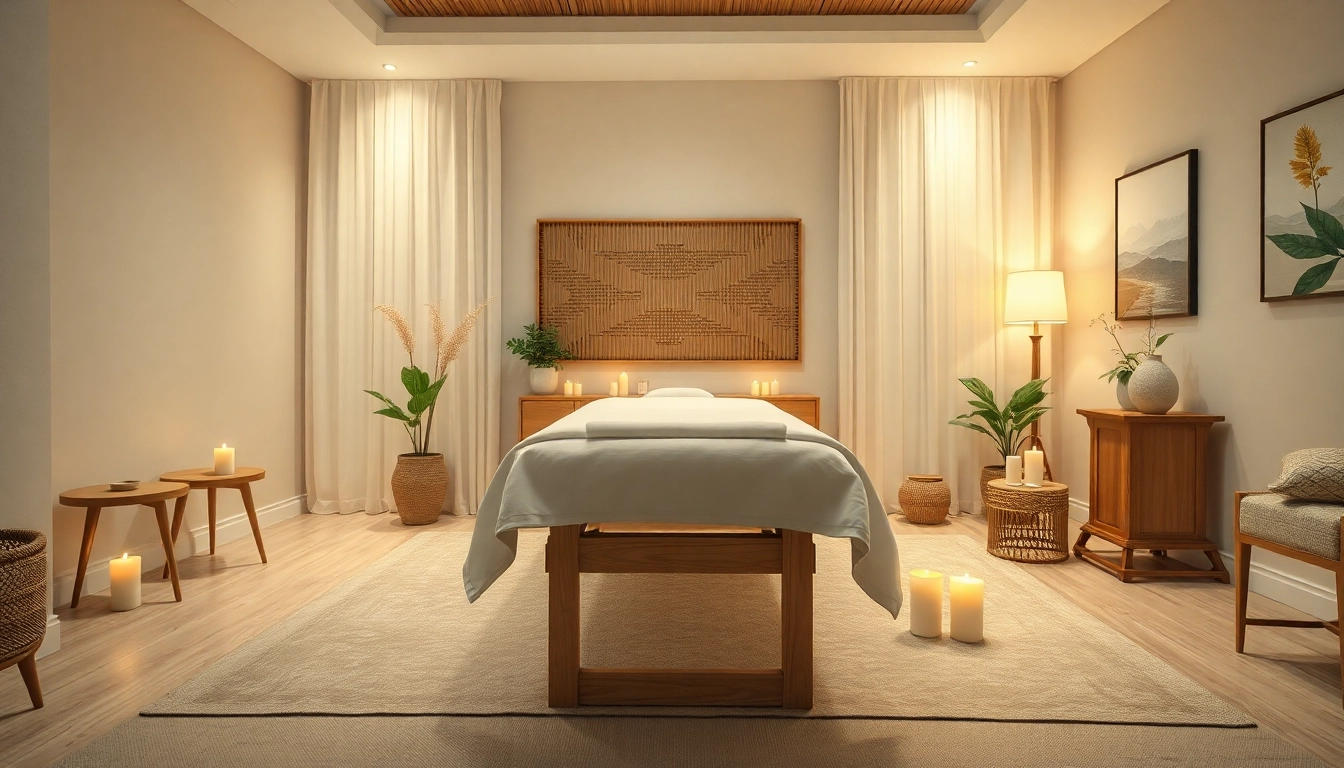 오산출장마사지의 편안한 마사지 환경, 차분한 장식과 따뜻한 조명.