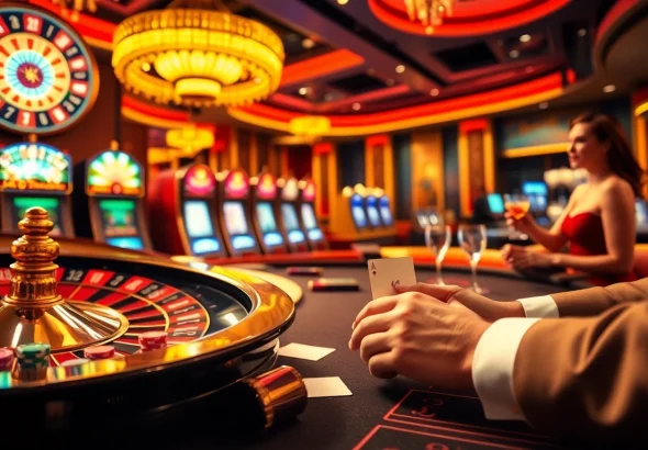 Experience the thrill of the 13 win at a luxurious casino table, with vibrant poker chips and roulette.