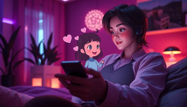 A cozy and inviting digital atmosphere showcasing an interactive NSFW character AI experience with playful expressions and engaging elements.