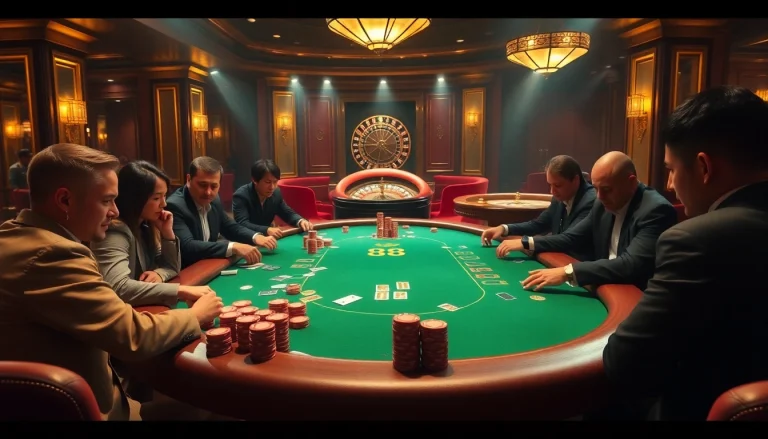 Experience the thrill of strategic poker play at U 888 casino with vibrant chips and cards.